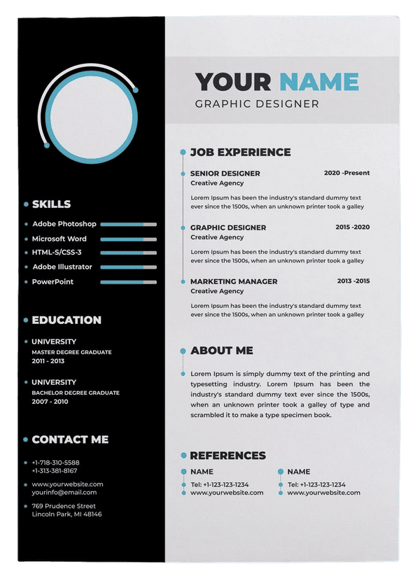 One-Page Resumes layout One-Page Resumes layout