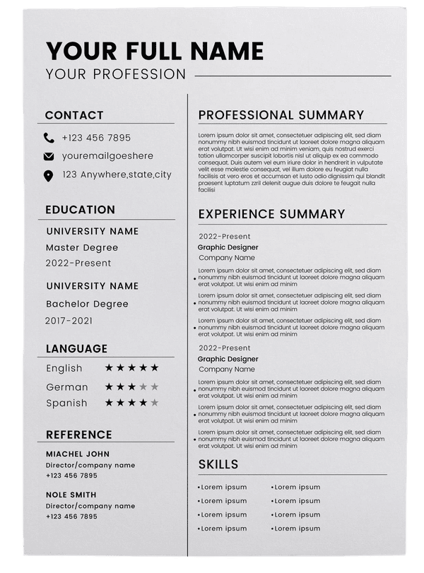 one-Page Resume one-Page Resume