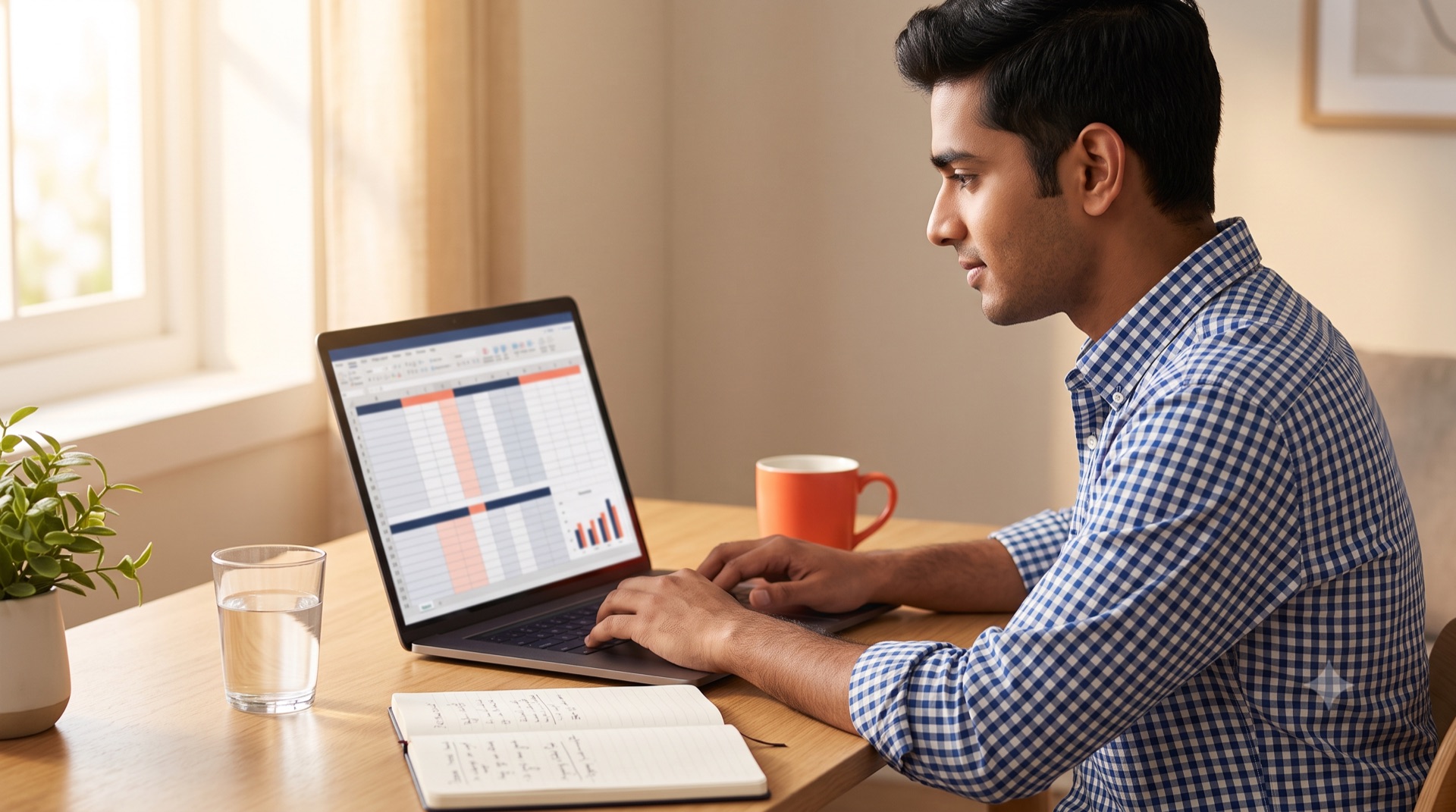 Indian candidate preparing for an Excel assessment test on a laptop